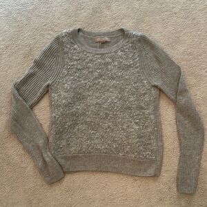 Banana Republic Gray Crew Neck Sweater with Textured Design